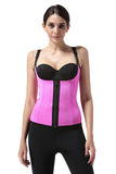 Plus Size Neoprene Waist Trainer with Zipper and Hooks  6 Steel Boned Rose Red