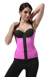 Plus Size Neoprene Waist Trainer with Zipper and Hooks  6 Steel Boned Rose Red
