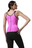Plus Size Neoprene Waist Trainer with Zipper and Hooks  6 Steel Boned Rose Red