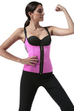 Plus Size Neoprene Waist Trainer with Zipper and Hooks  6 Steel Boned Rose Red