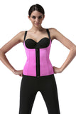 Plus Size Neoprene Waist Trainer with Zipper and Hooks  6 Steel Boned Rose Red