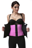 Plus Size Neoprene Waist Trainer with Zipper and Hooks  6 Steel Boned Rose Red