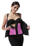 Plus Size Neoprene Waist Trainer with Zipper and Hooks  6 Steel Boned Rose Red