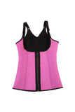 Plus Size Neoprene Waist Trainer with Zipper and Hooks  6 Steel Boned Rose Red