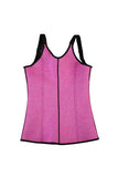 Plus Size Neoprene Waist Trainer with Zipper and Hooks  6 Steel Boned Rose Red