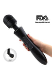 Waterproof Rechargeable Wand Massager Vibrator Black White