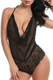 V Neck Halter Bodysuit