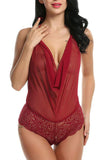 V Neck Halter Bodysuit