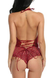 V Neck Halter Bodysuit