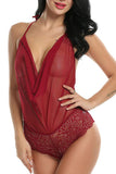 V Neck Halter Bodysuit