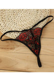 Rose Embroidery Lace Babydoll With Thong