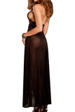Backless Halter Sheer Maxi Dress
