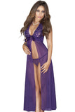 Backless Halter Sheer Maxi Dress