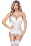 White Underwired Lace Basque Set