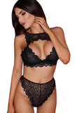 Halter Bra and High-Waisted Briefs Set