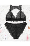 Halter Bra and High-Waisted Briefs Set