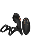 Remote Control Vibrating Double Cock Ring Penis Sleeve