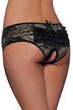 Crotchless Lace Ruffle-Back Panties