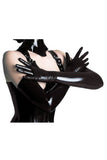 Girl's Wet Look Latex Long Gloves