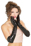 Girl's Wet Look Latex Long Gloves