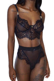 See Through Hollow Women Underwear Sexy Girl Bra Set Lace Patchwork