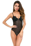Plunging Neck Eyelash Lace Cami Bodysuit
