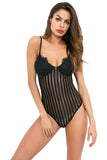 Plunging Neck Eyelash Lace Cami Bodysuit