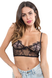 Women's Sexy Floral Lace Crop Top Sheer Triangle Bra