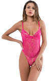 V Neck Front Bowknot Strappy Floral Lace Bodysuit for Women