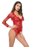 Women Hollow Out Lace One Piece Bodysuit Teddy Lingerie