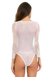 Women Hollow Out Lace One Piece Bodysuit Teddy Lingerie