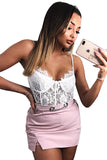 Women Plunge Eyelash Lace Bodysuit