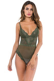 Hot Strappy Lace Plunge Bodysuit