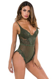 Hot Strappy Lace Plunge Bodysuit