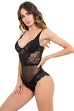 Hot Strappy Lace Plunge Bodysuit