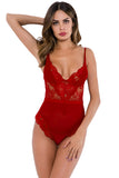 Hot Strappy Lace Plunge Bodysuit