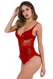 Hot Strappy Lace Plunge Bodysuit