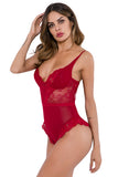 Hot Strappy Lace Plunge Bodysuit