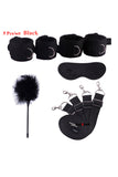 BDSM Bondage Set Under Bed Erotic Restraint 5pcs Handcuffs Ankle Cuffs Blindfold Straps