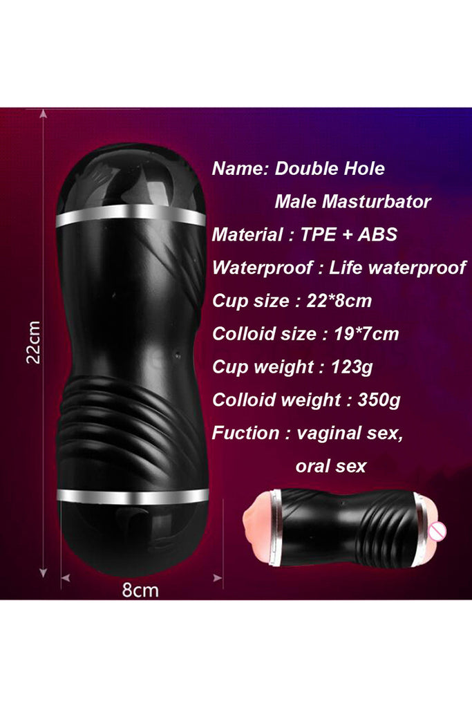 Male Masturbator Dual Hole Deep Throat Realistic Oral vagina Sex Toy for Man
