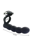 Penis Vibrating Ring Double Penetration Strapon Dildo Anal Beads Butt Plug
