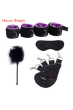 BDSM Bondage Set Under Bed Erotic Restraint 5pcs Handcuffs Ankle Cuffs Blindfold Straps