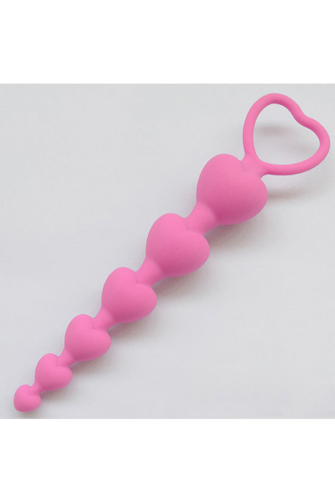 Silicone Long Anal Plug Butt Heart Shape Beads Sex Toys for Gay Man Couple Masturbator No Vibrator Shop