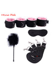 BDSM Bondage Set Under Bed Erotic Restraint 5pcs Handcuffs Ankle Cuffs Blindfold Straps