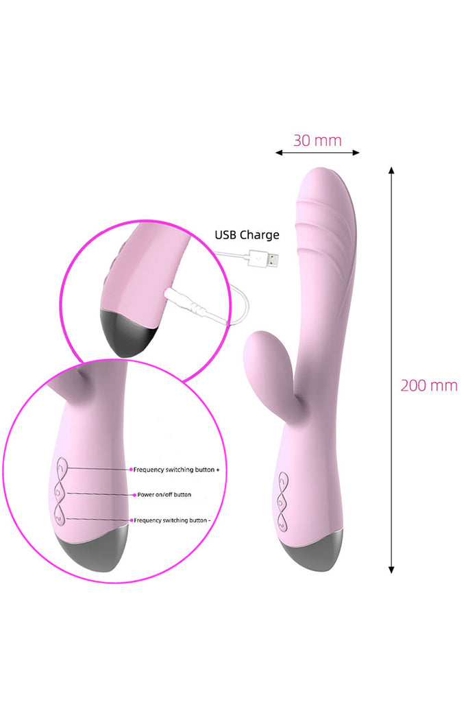 Rabbit Vibradors Dildo Double Vibrating Vaginal G-Spot Clitoral Massager
