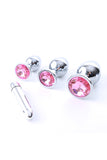 3pcs Crystal Anal Plug with Bullet Vibrator