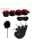 BDSM Bondage Set Under Bed Erotic Restraint 5pcs Handcuffs Ankle Cuffs Blindfold Straps