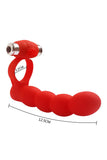 Penis Vibrating Ring Double Penetration Strapon Dildo Anal Beads Butt Plug