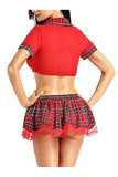 School Girls Uniform Costume Short Top Pleated Skirt